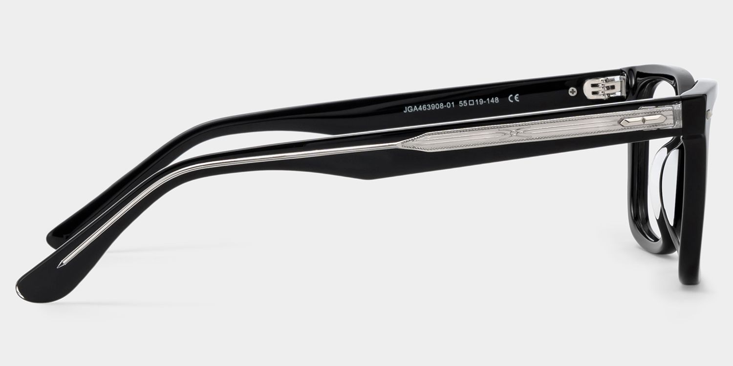 Patrick Thick Black Rectangle Glasses for Men | ZEELOOL4