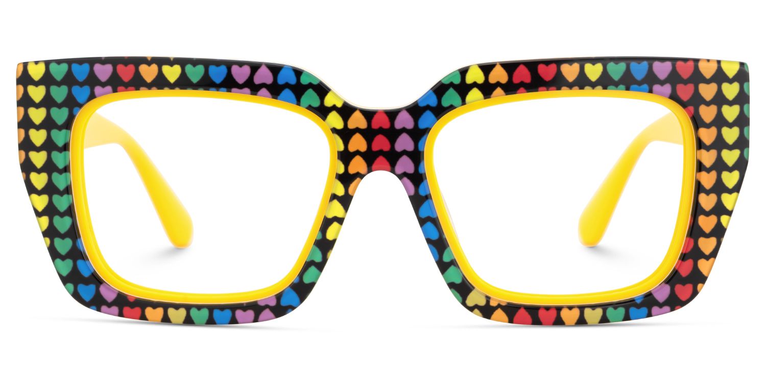 Kent Acetate Rainbow Frame Glasses with Square Shape | ZEELOOL UK1
