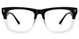 Brookins Rectangle Black Clear Glasses2