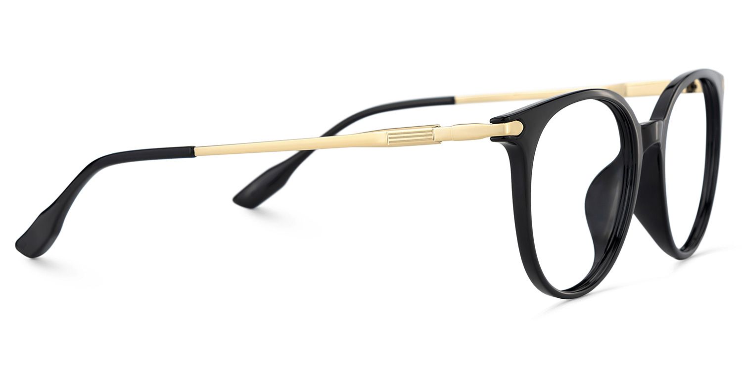 Mila Round Black Frame Eyeglasses for Woman| ZEELOOL UK4