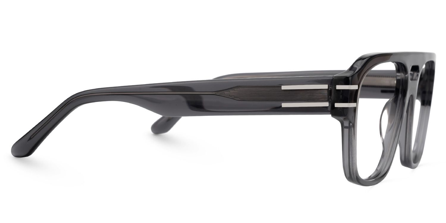 Haque Gray Eyeglasses with Aviator Shape | ZEELOOL UK2
