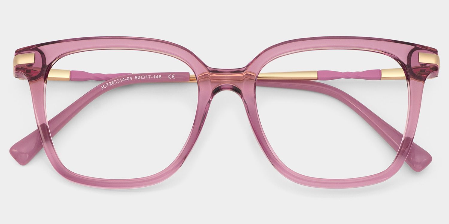 Jacqui Square Pink Glasses2
