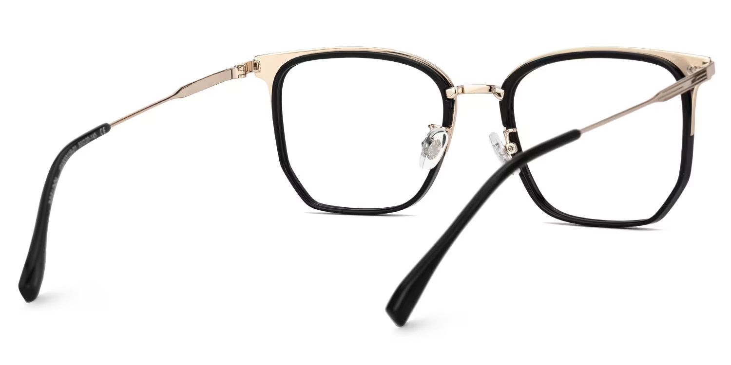 Roque Mixed-material Geometric Black Frame Glasses | ZEELOOL UK3