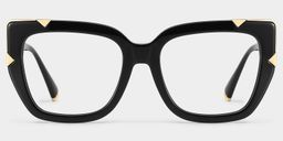 Grace Black Gold Cat eye Glasses1