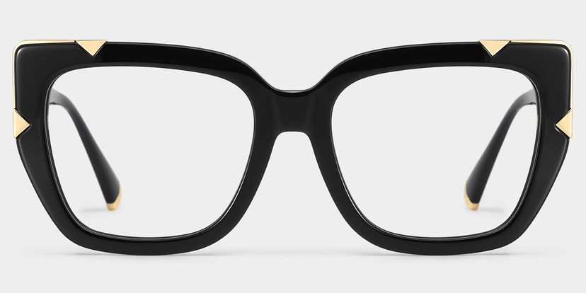 Grace Black Gold Cat eye Glasses