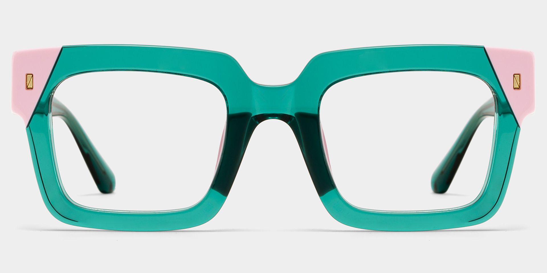 Square Green Pink Eyeglasses- Sarah Acetate Frame Glasses0