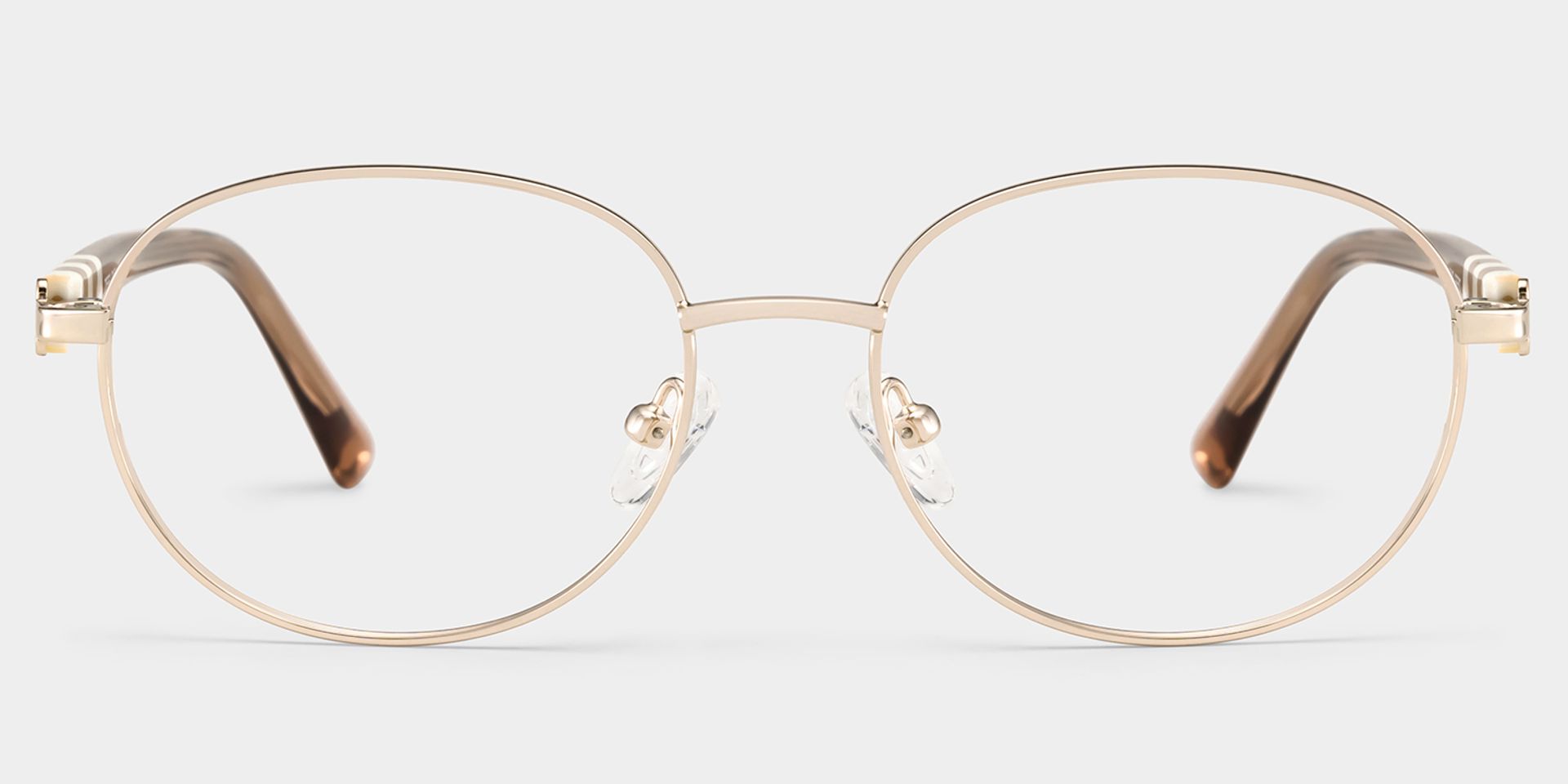 Willa Oval Light gold Frame Eyeglasses for Woman| ZEELOOL UK1