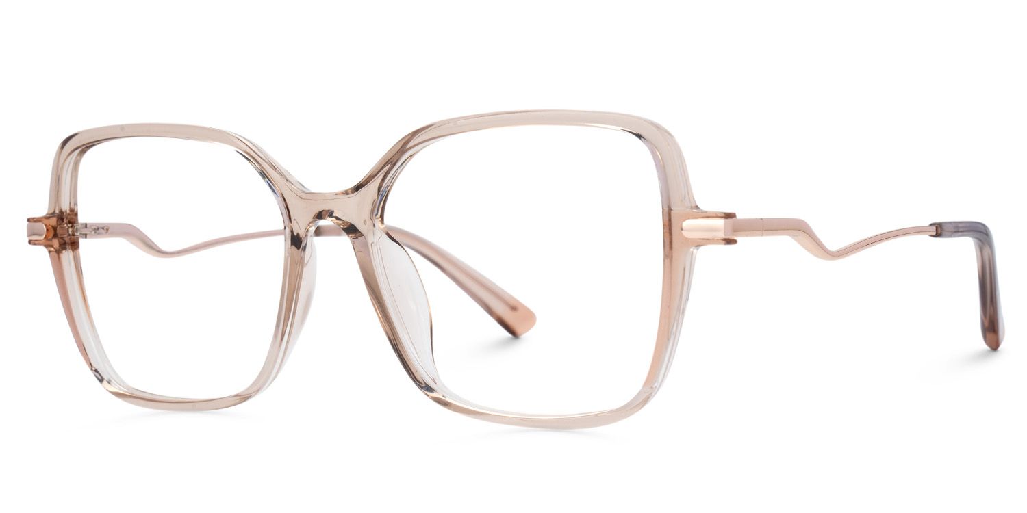 Rendon Beige Square Prescription Glasses | ZEELOOL UK1