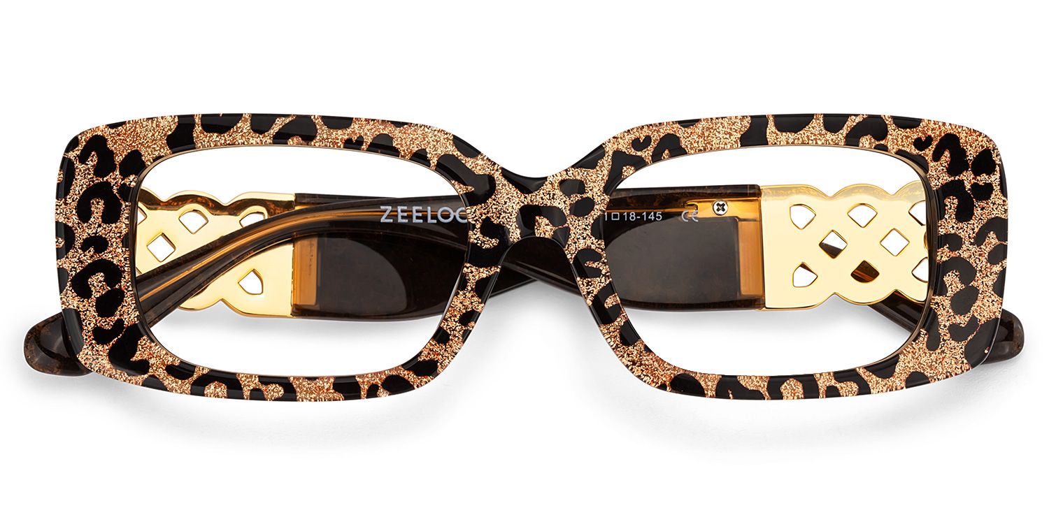 Jonas Rectangle Leopard Color Frame Glasses for Women | ZEELOOL UK2