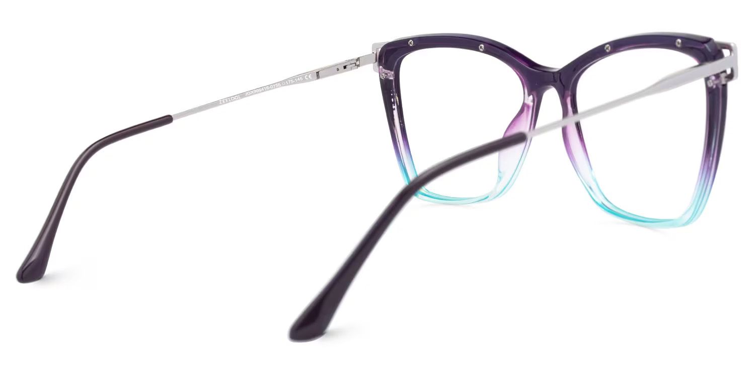 Square Krystle Purple-Blue Eyeglasses deals -Zeelool3