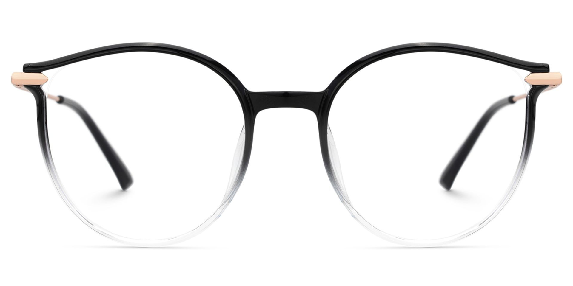 Caylan Black Clear Round Glasses For Heart Shaped Face0