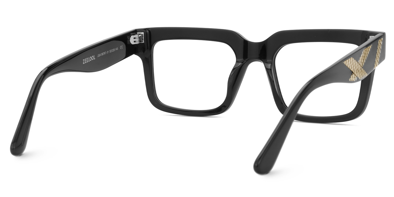 Thomason Rectangle Black Frame For Men | ZEELOOL UK4