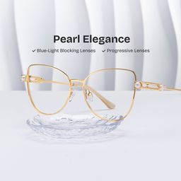 Gaga Cat eye Gold Glasses0