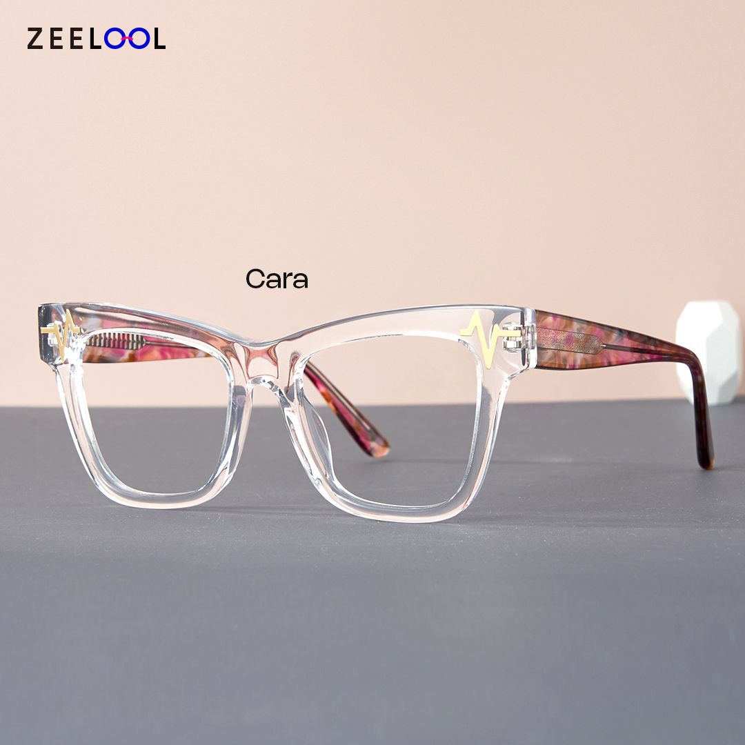 Cara Butterfly Clear Acetate Frames for Women | ZEELOOL UK4