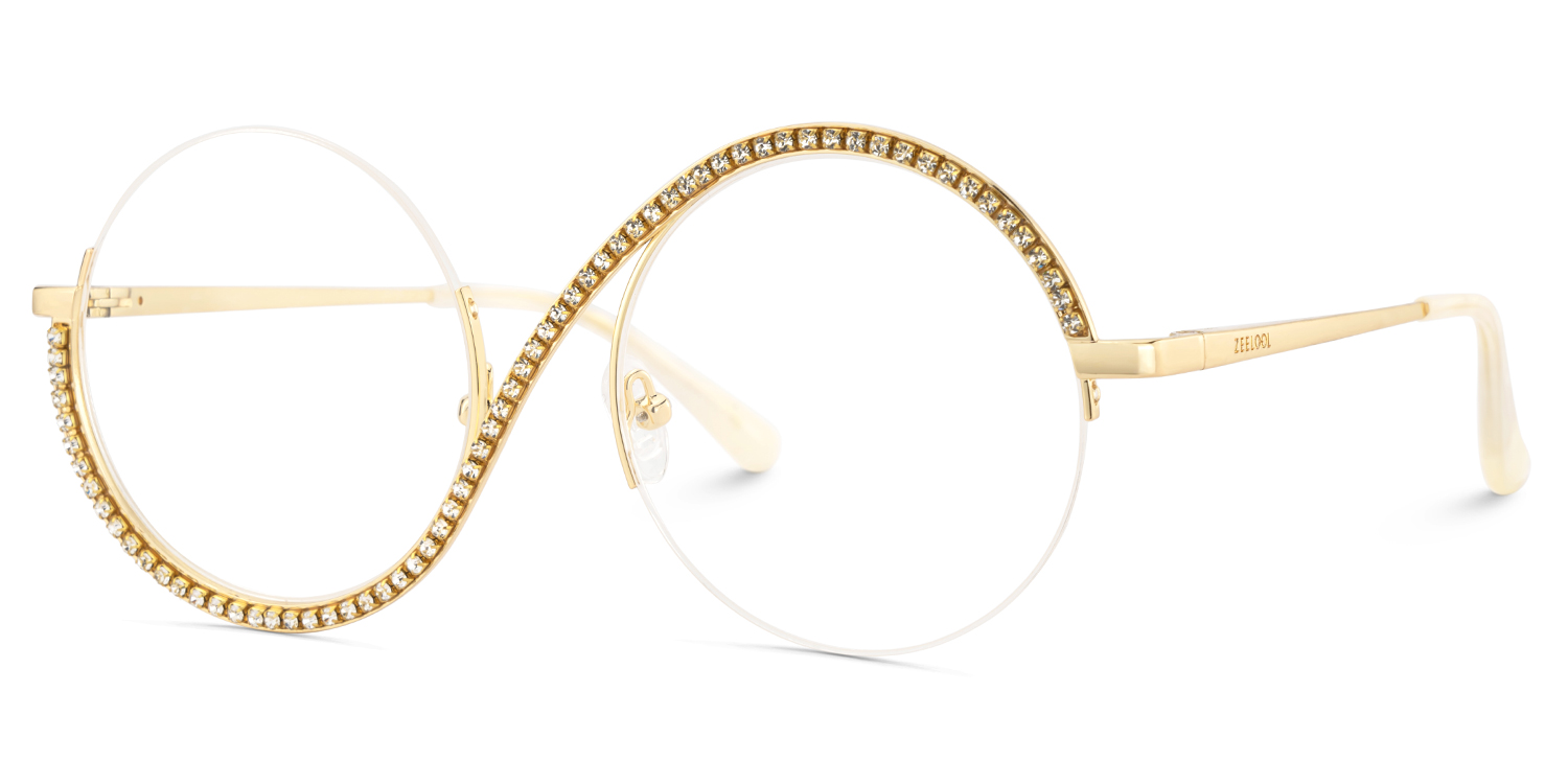 Women's Half Frame Glasses With Diamonds2