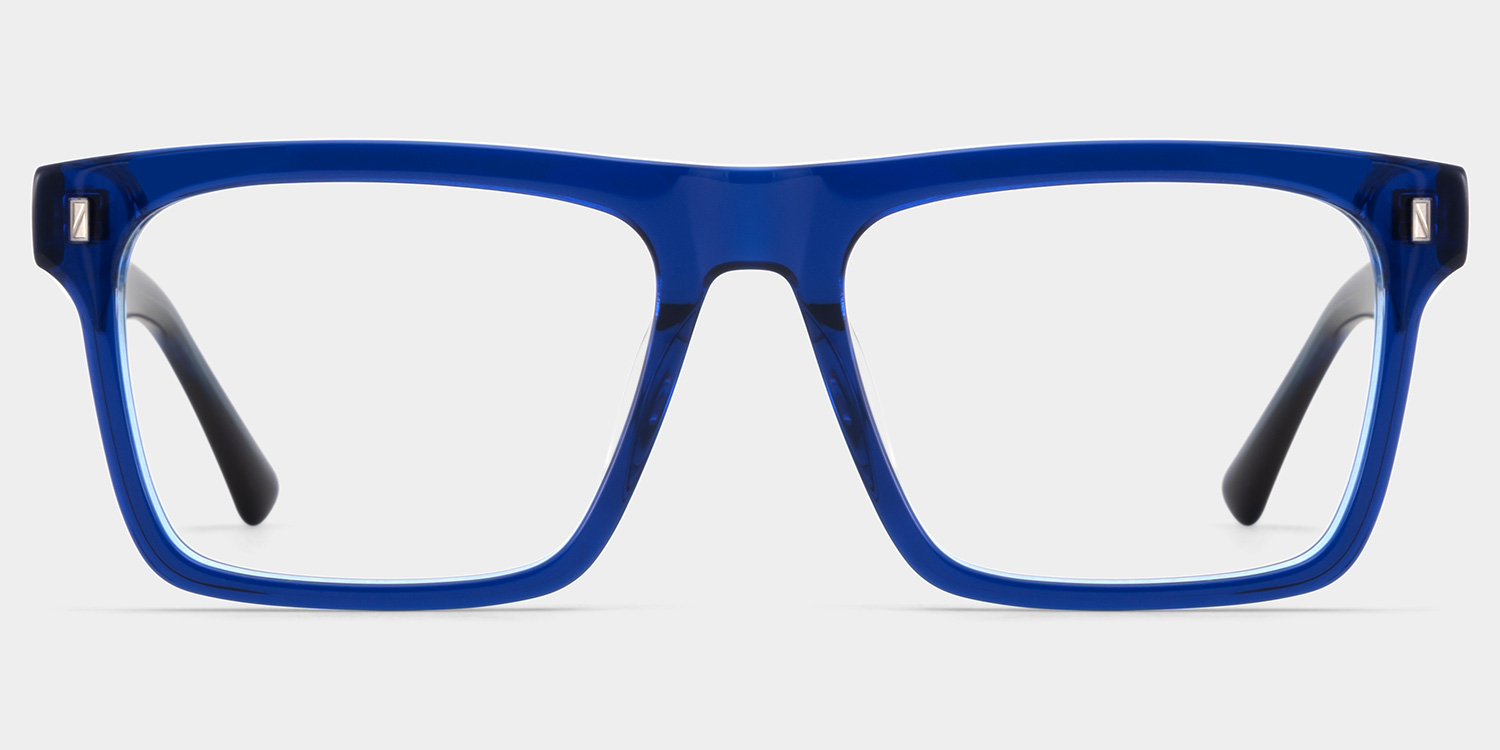 Rectangle Blue Eyeglasses- Henry Acetate Frame Glasses0