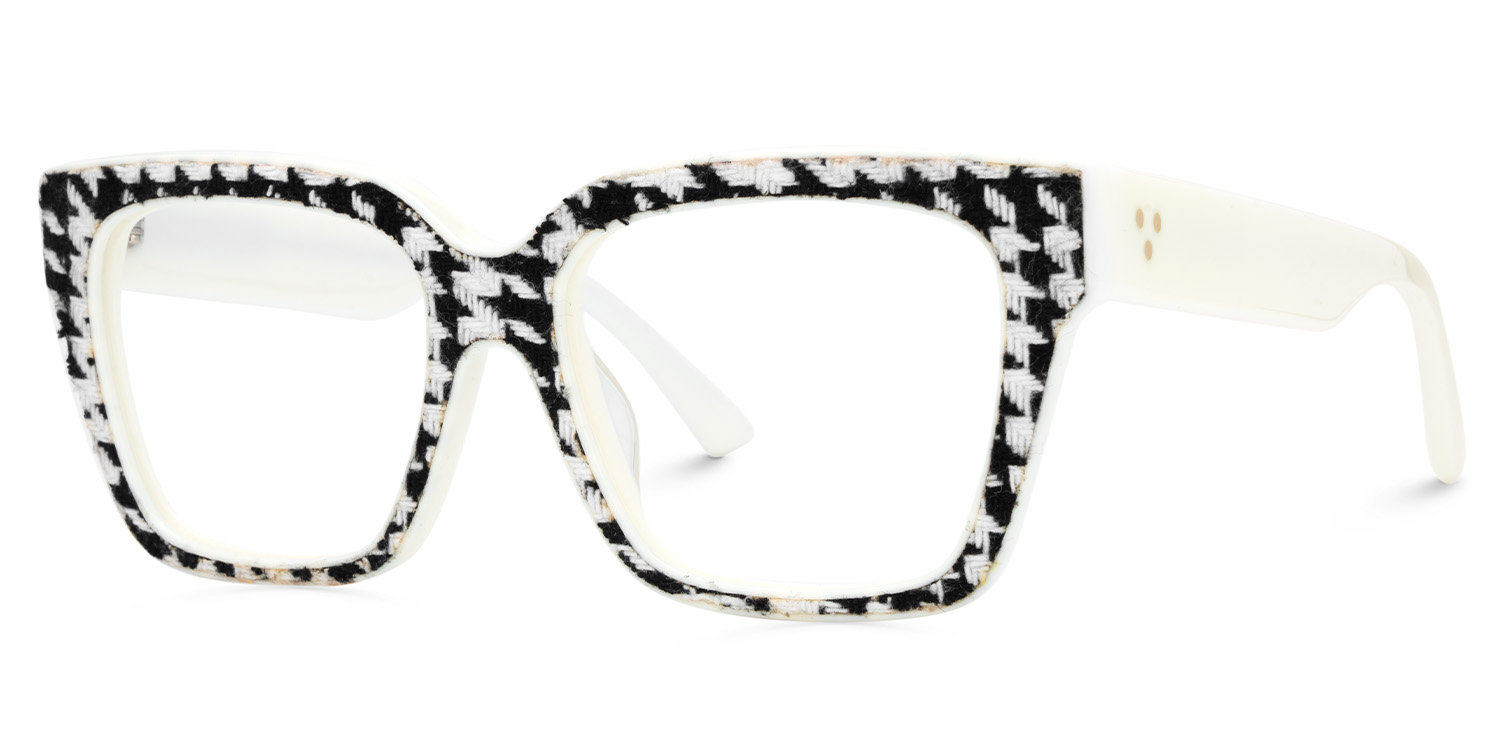 Juliane Rectangle Black White Glasses2