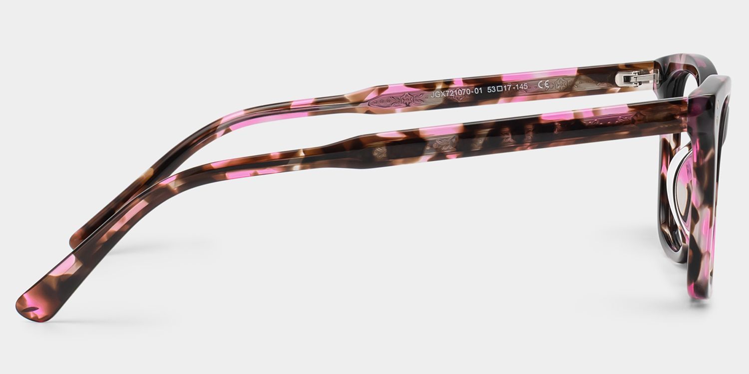 Tyler Pink Tortoise Square Eyeglass Frames with Flowers | ZEELOOL4