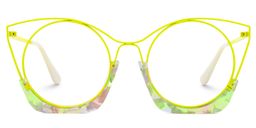 Barbara Cateye Lime-Green Glasses0