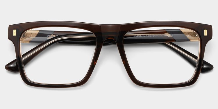 Henry Brown Rectangle Glasses