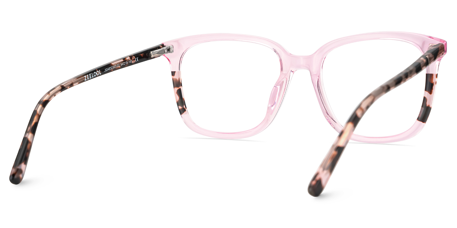 Finnley Acetate Pink Frame Glasses with Square Shape | ZEELOOL UK5