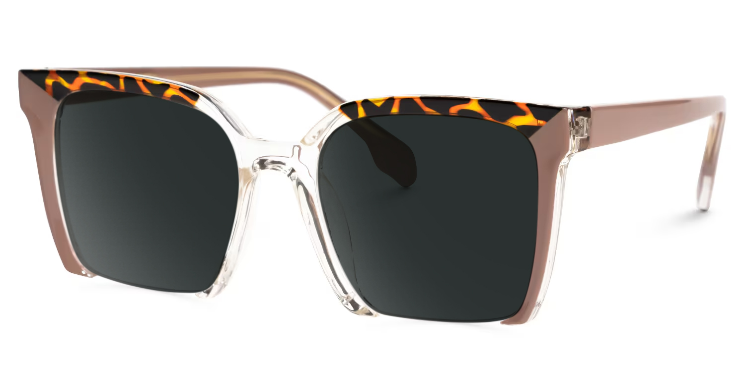ZEELOOL Misty Square Brown Glasses