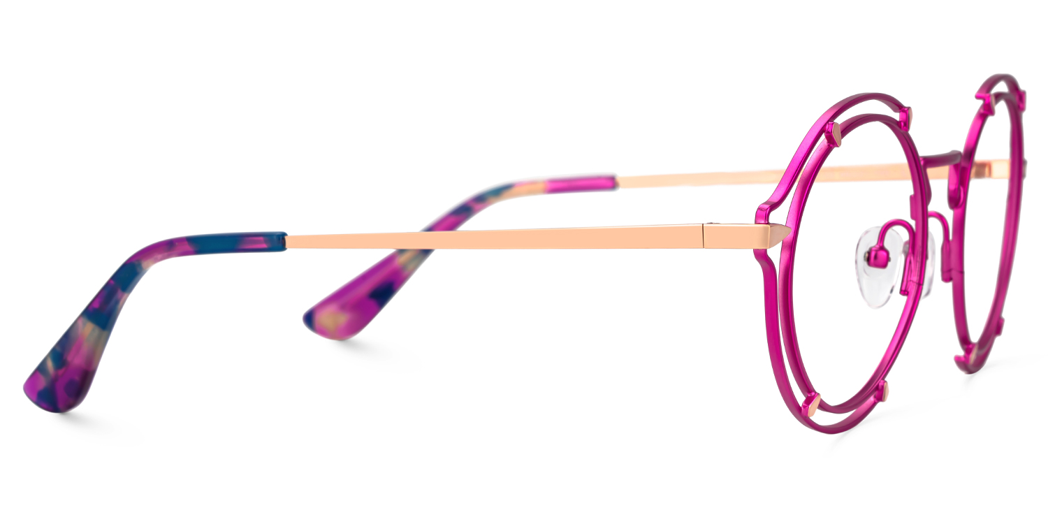 Round Purple Eyeglasses With Metal Material2
