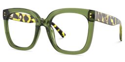 Ebony Green Tortoise Square Glasses4