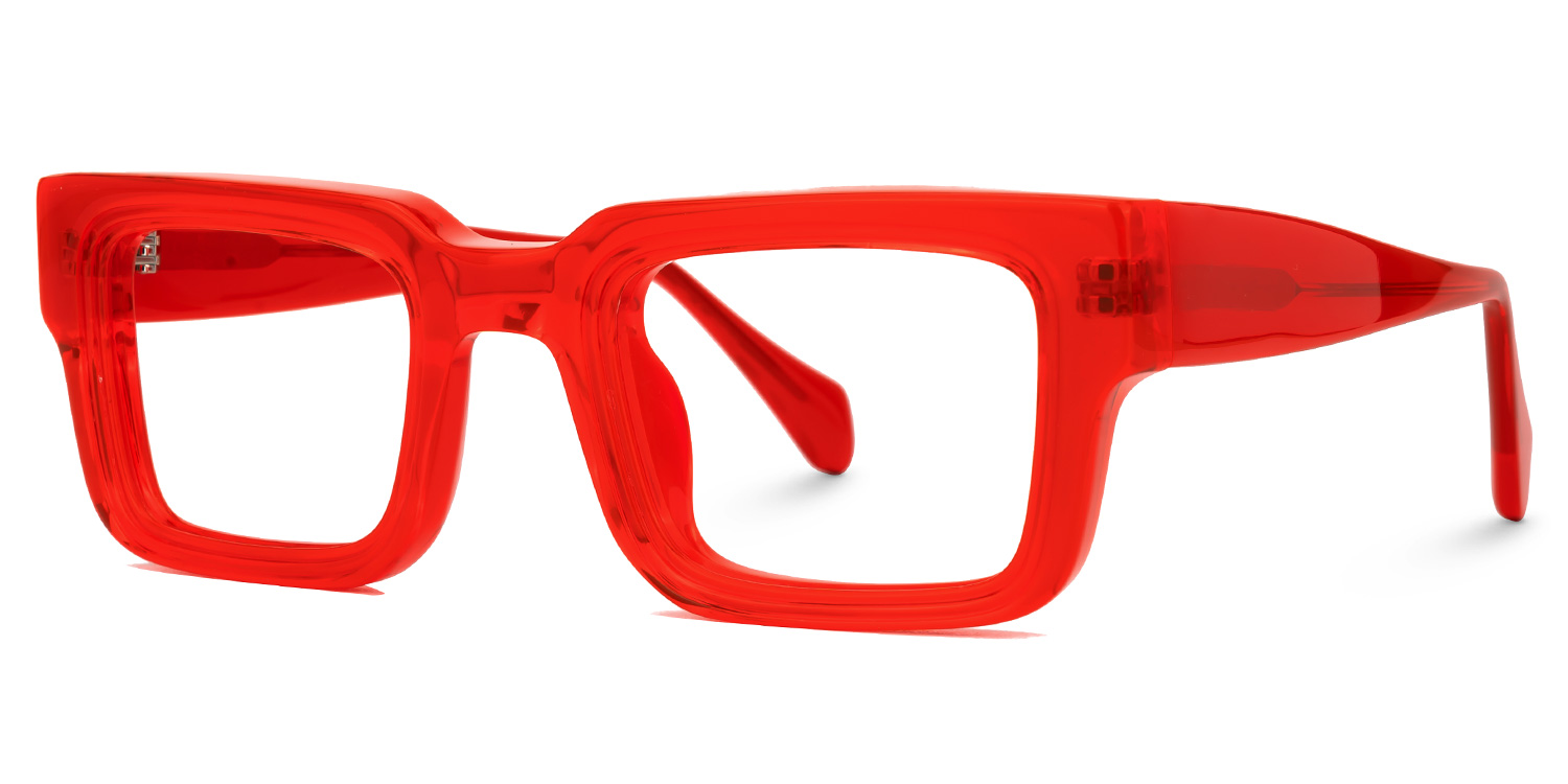 Glaucia Square Red Glasses | ZEELOOL UK1