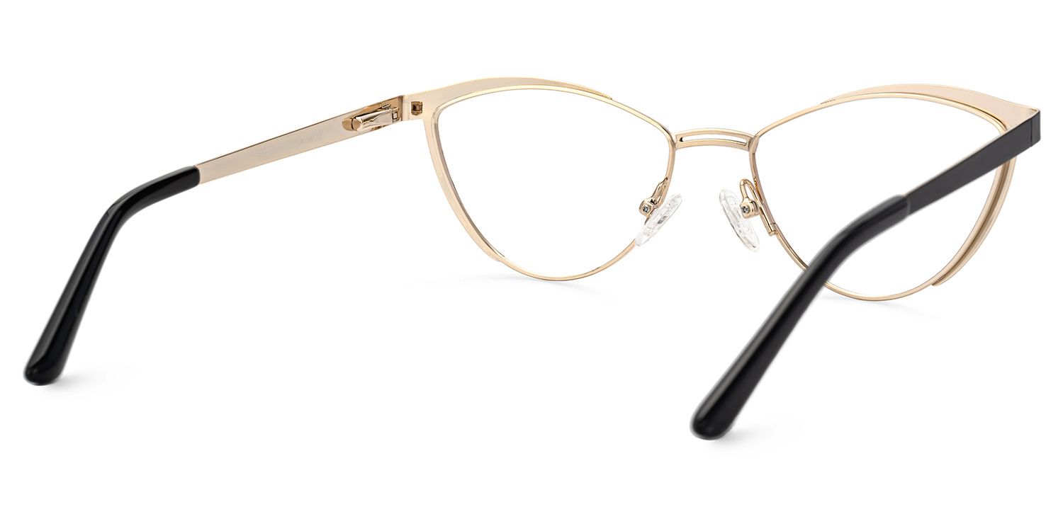 Sydney Cat Eye Metal  Black Frame Glasses | ZEELOOL UK3