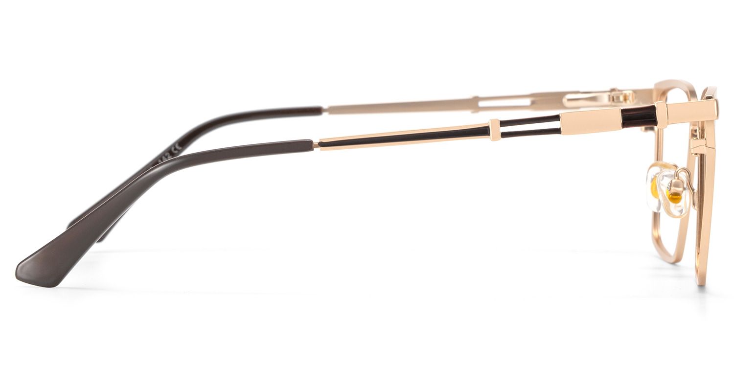 Finn Eyeglasses in Rectangle Gold Frame | ZEELOOL UK4