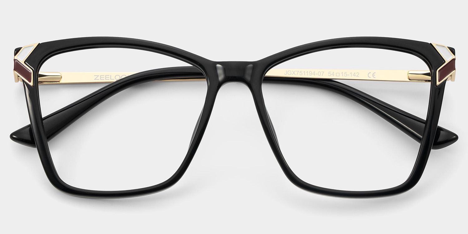 Mia thin black square frame glasses Online | ZEELOOL2