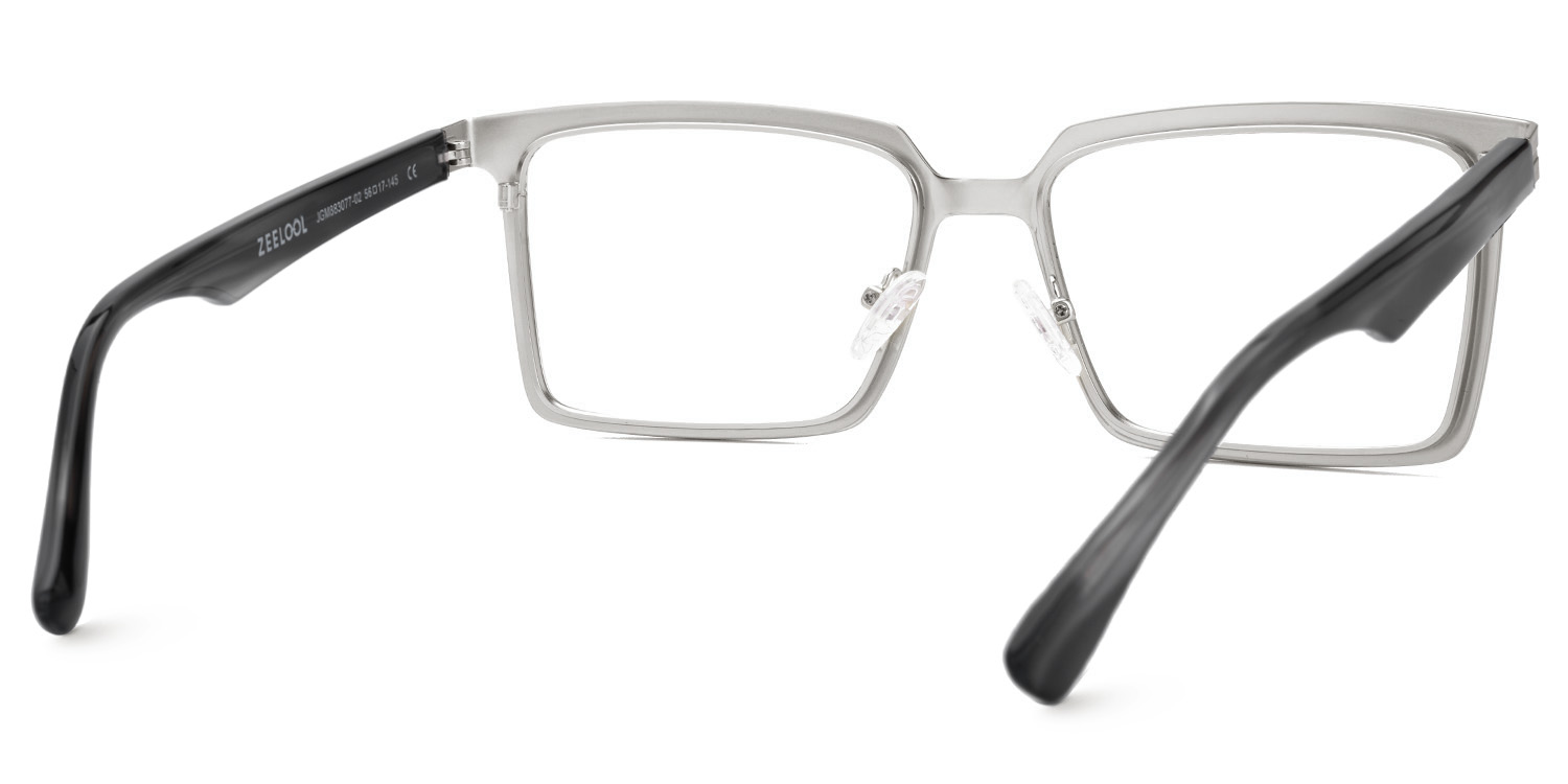 Sharma Rectangle Gold Color Metal Eyeglasses for Men3