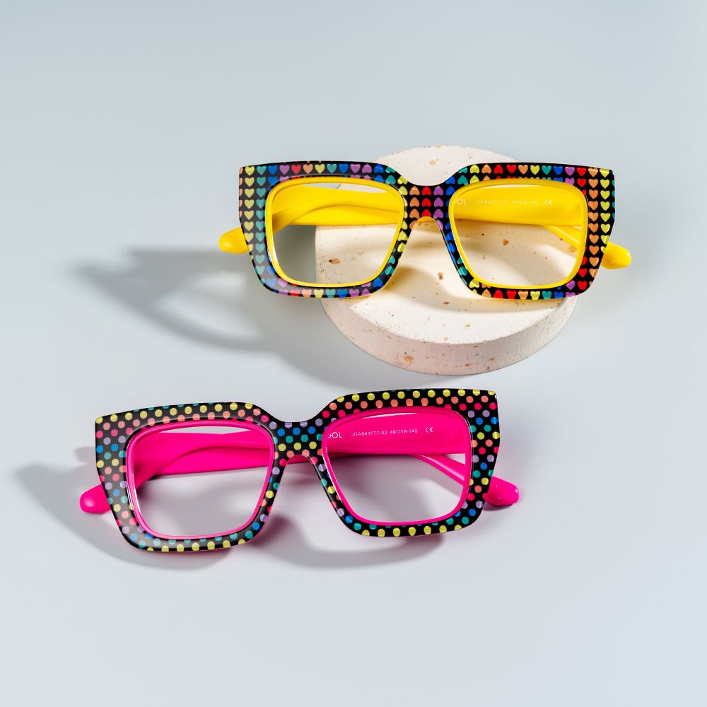 Kent Acetate Rainbow Frame Glasses with Square Shape | ZEELOOL UK0