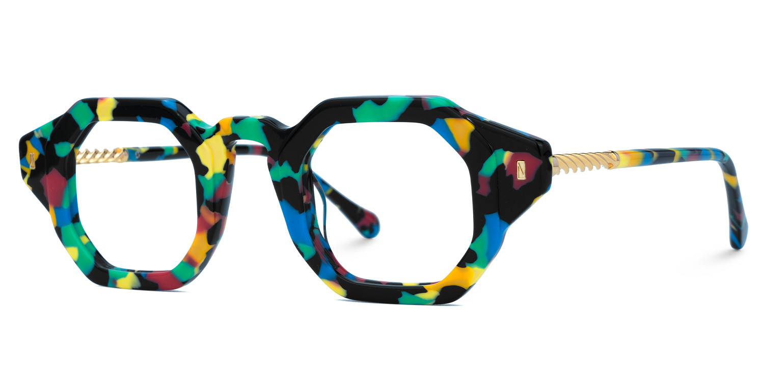 Mariluz Geometric Speckled Glasses1