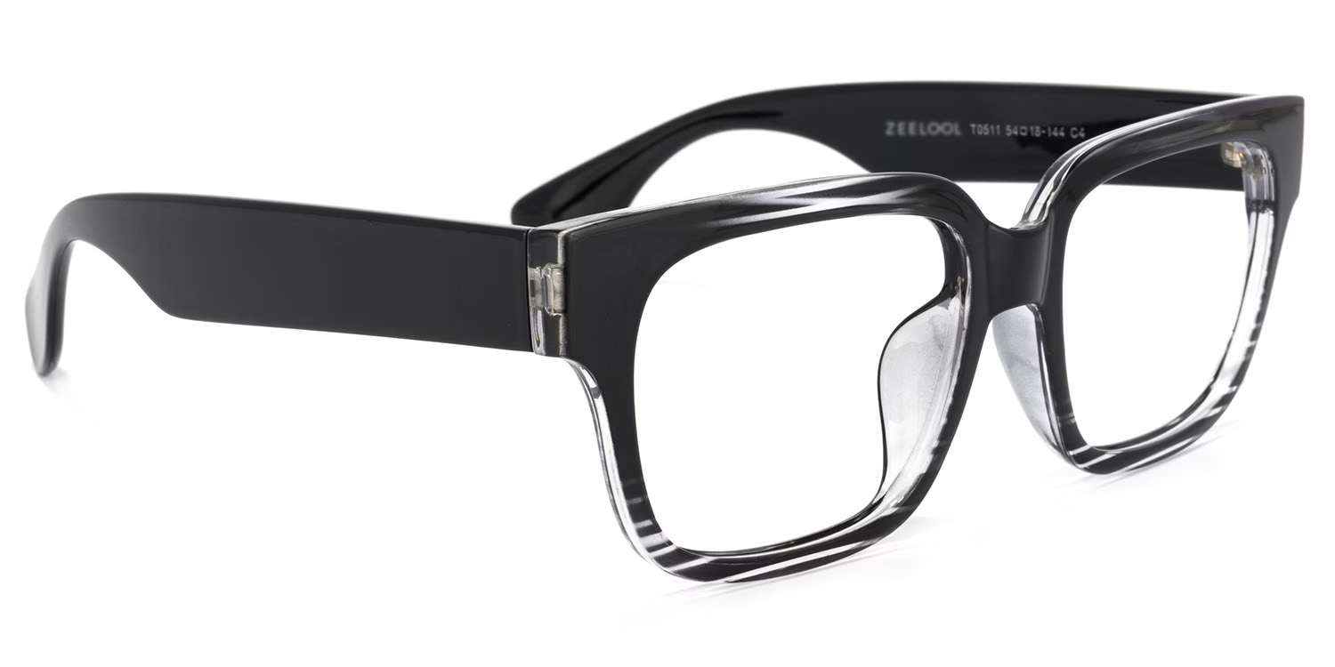 Colin Rectangle Black Chunky Frame Glasses for Men3