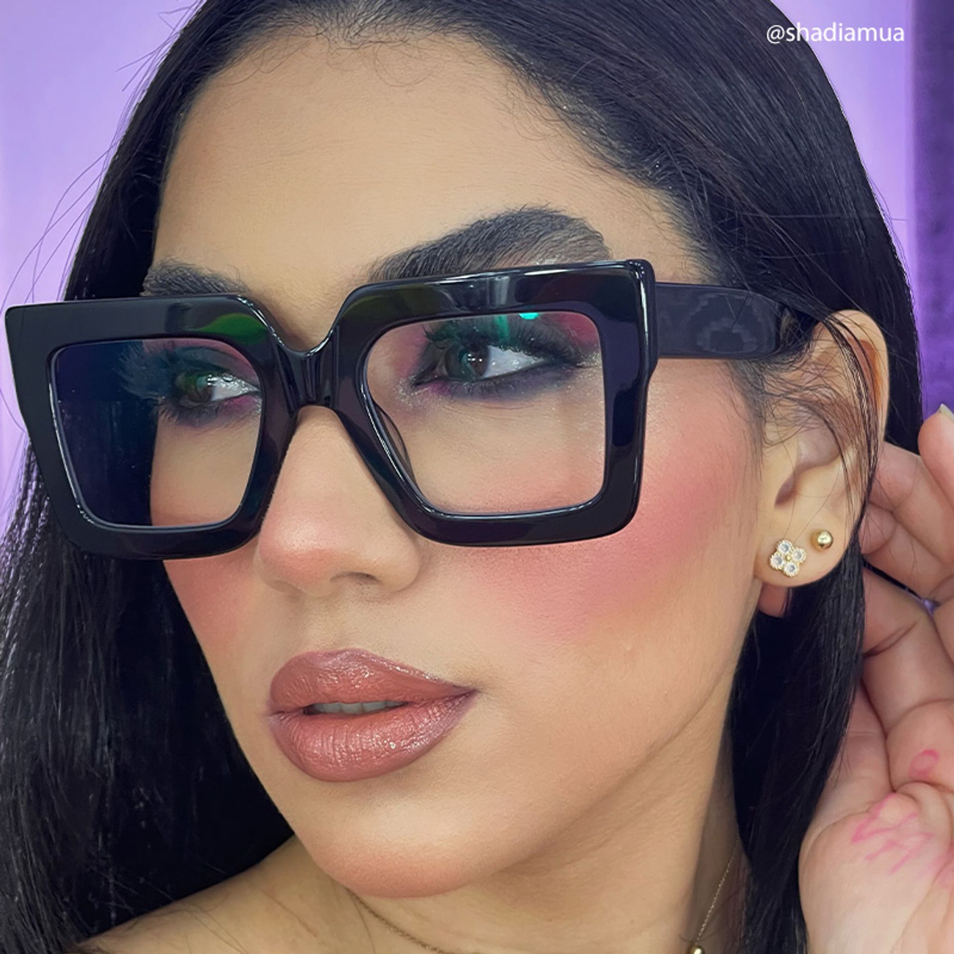 Brandon Square Black Frames and Prescription Glasses8