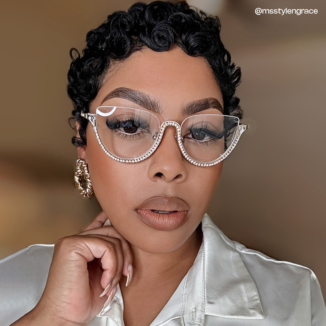 Sparkle Cateye Gold Glasses12