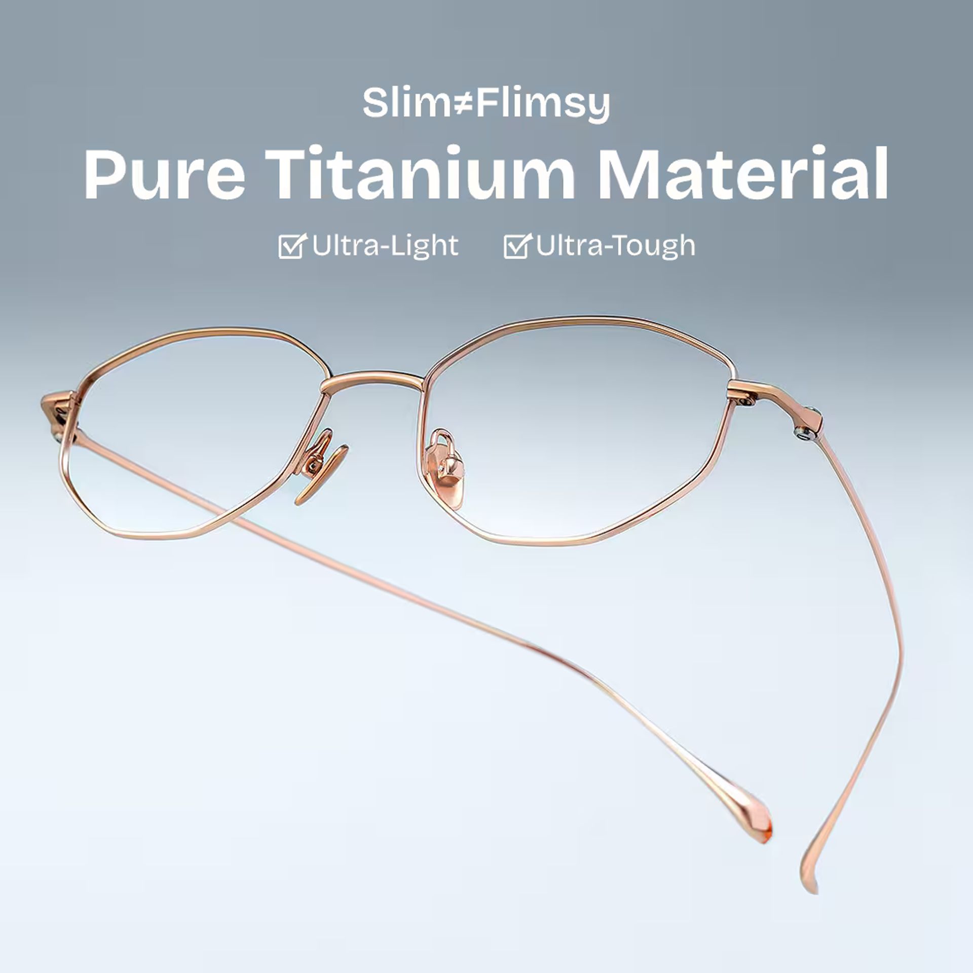 Everett Gold Frame Glasses with Geometric Frame Online |  ZEELOOL UK1