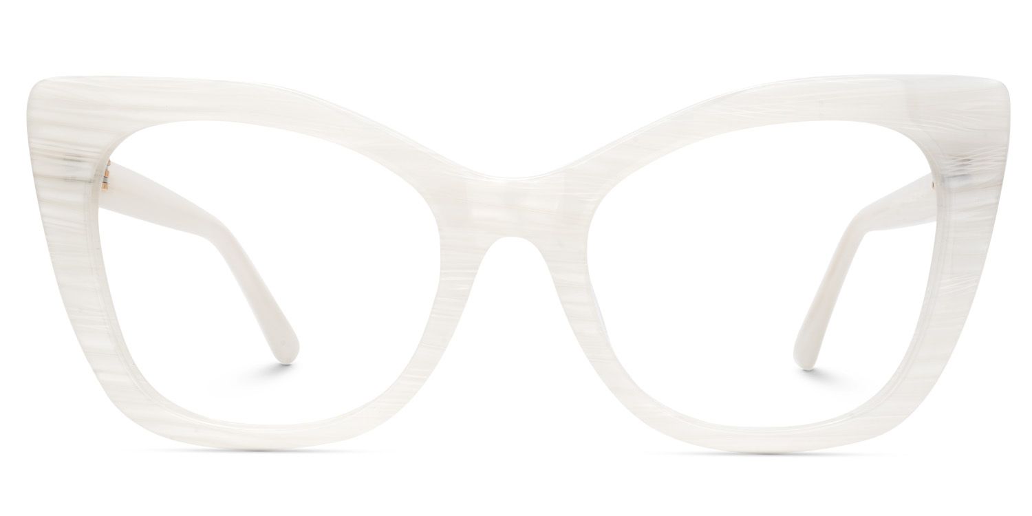 Vela Cateye White Designer Glasses on Sale | ZEELOOL UK0