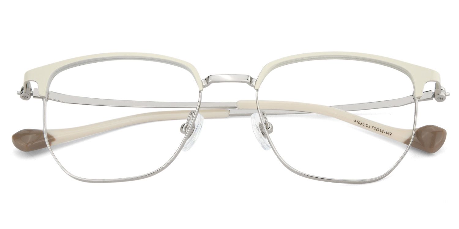White Browline Glasses With High-quality Material2
