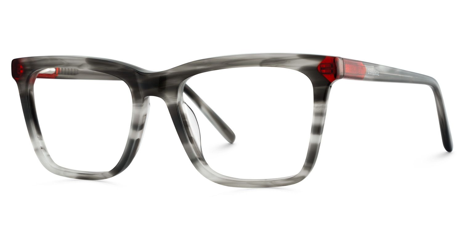 Thin Gray Glasses Frame In Rectangle Shape3