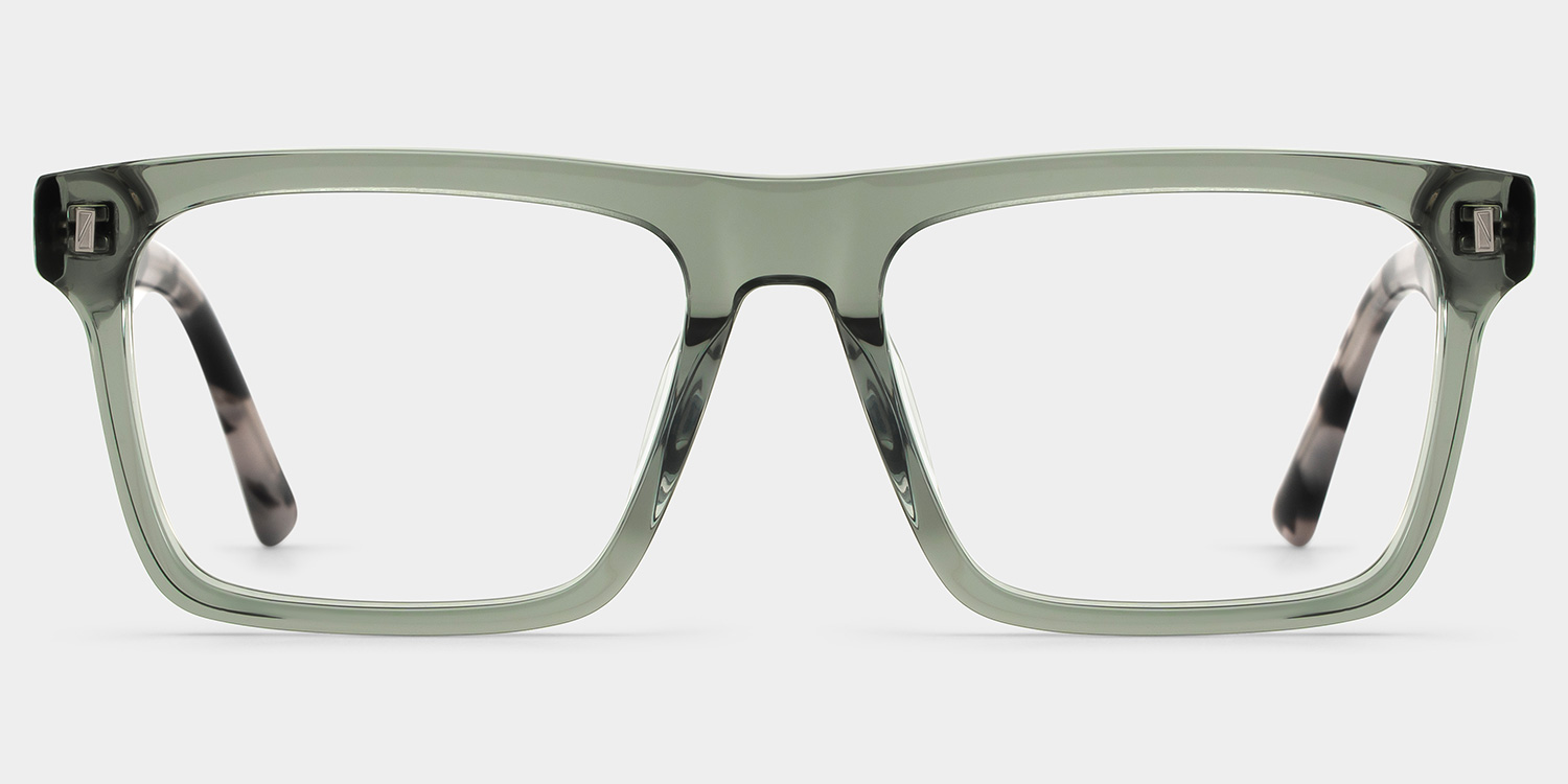 Henry Rectangle Gray Green Glasses0