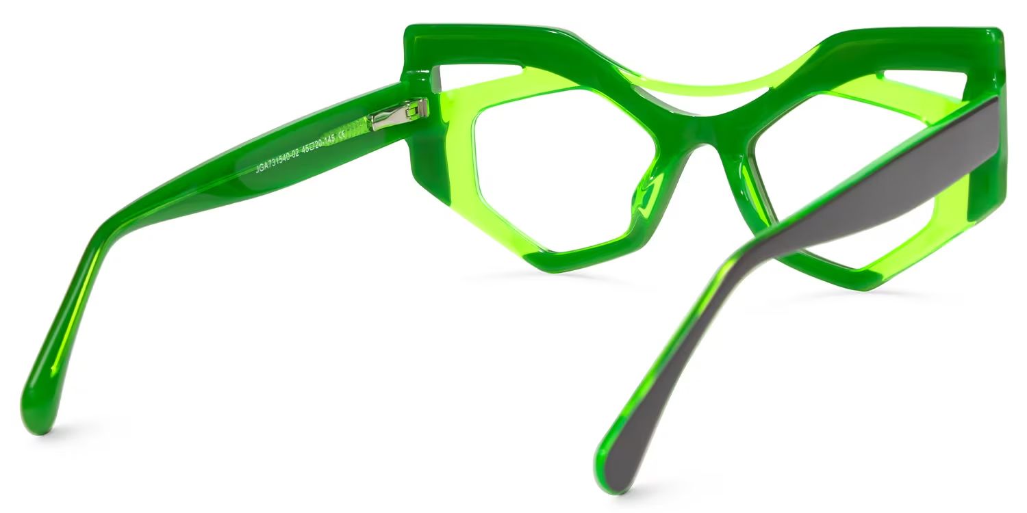 Mondal Geometric Green Glasses | ZEELOOL UK3