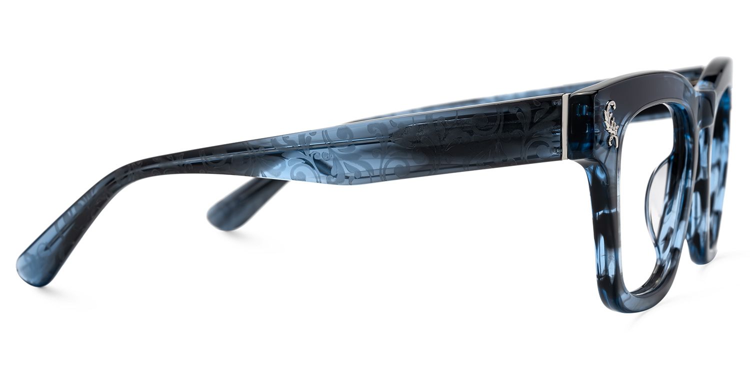 Square Blue Classic Glasses - Dodard Acetate Frame Glasses2