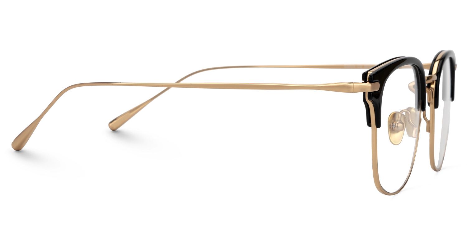 Mecca Gold Eyeglasses with Browline Shape | ZEELOOL UK2