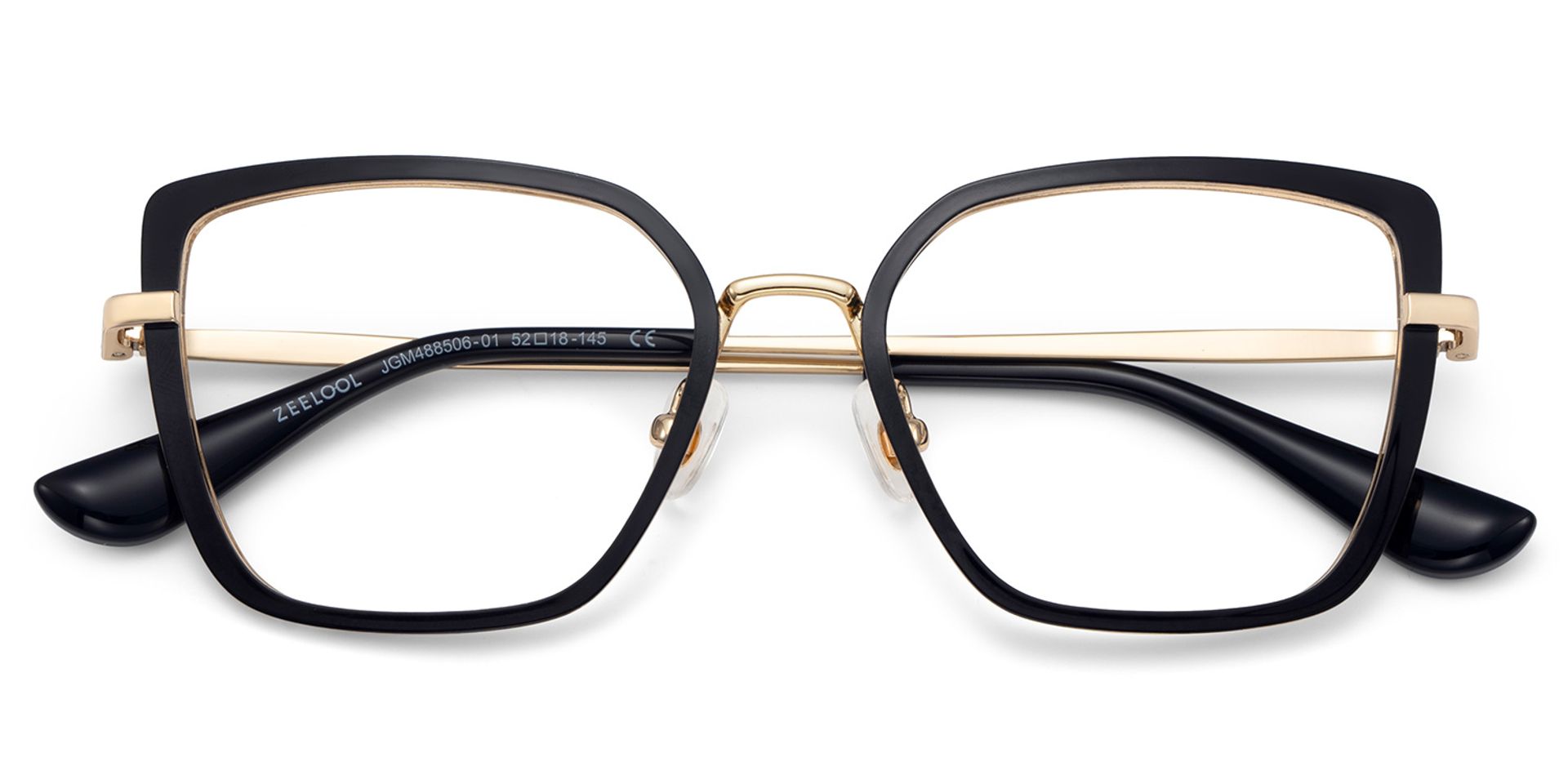Square Black Eyeglasses- Max Metal Frame Glasses2