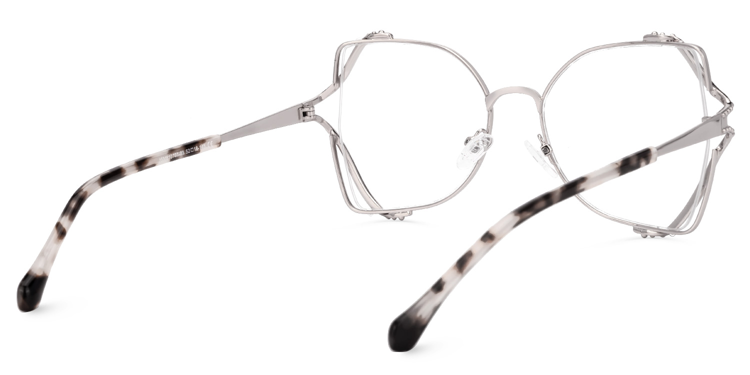 Mcconico Designer Eyeglasses in Butterfly Silver Frame3