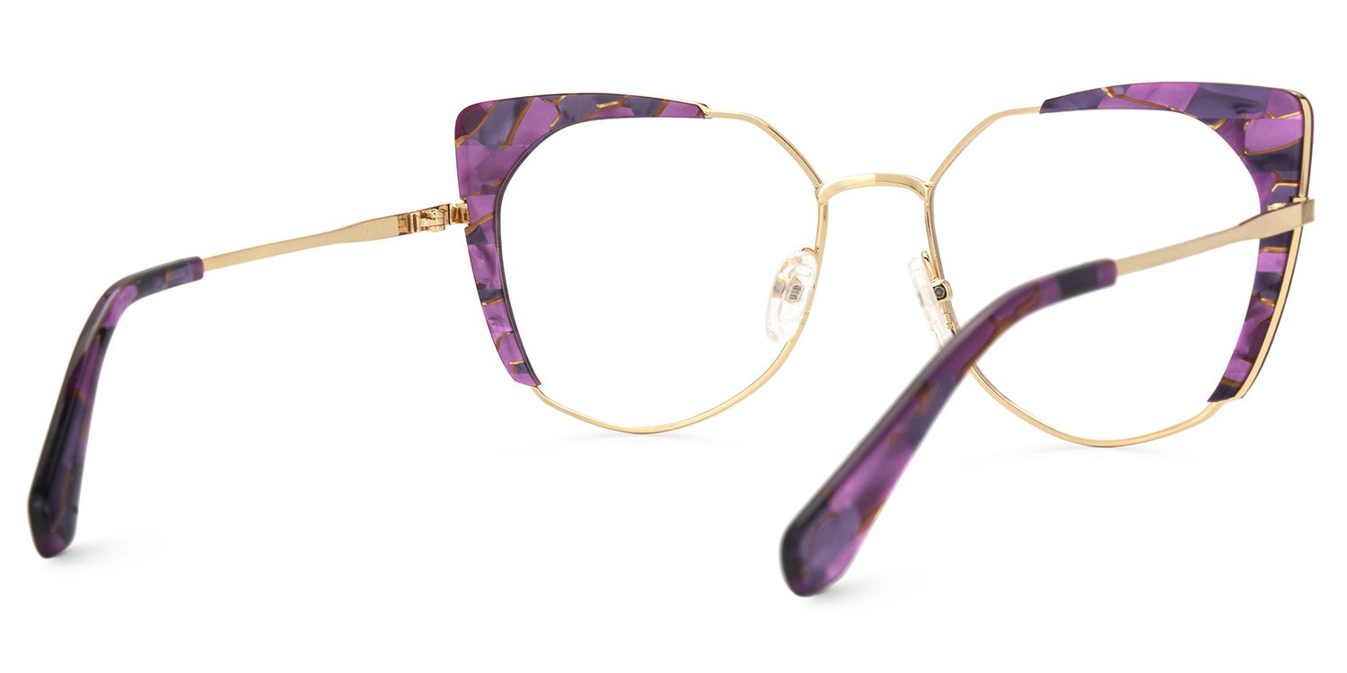 Ketty Prescription Purple Cat Eye Glasses Frames | ZEELOOL UK3