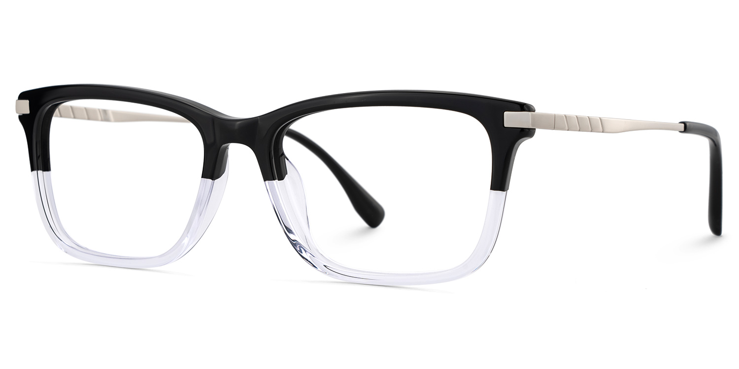 Zane Rectangle Black-crystle Color Frame Glasses for Men | ZEELOOL UK3